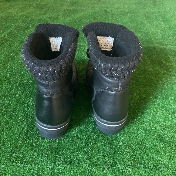 Aldo Women's Ethialia Leather Waterproof Cold Weather Black Snow Boots Size 8 - Picture 4 of 12